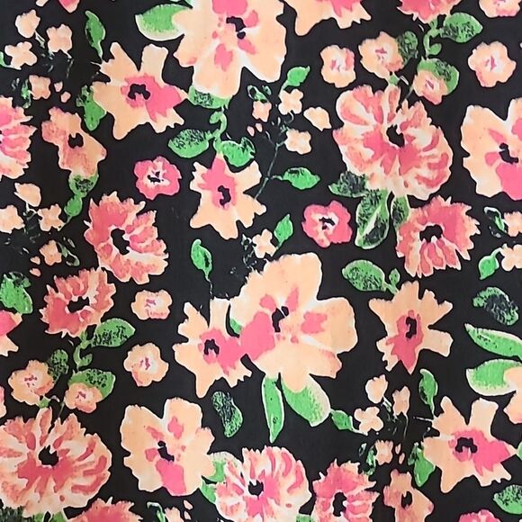 ASOS LONG BUBBLE SLEEVE MIDI DRESS IN BLACK FLORAL PRINT-MULTI Size 12 - Picture 5 of 12